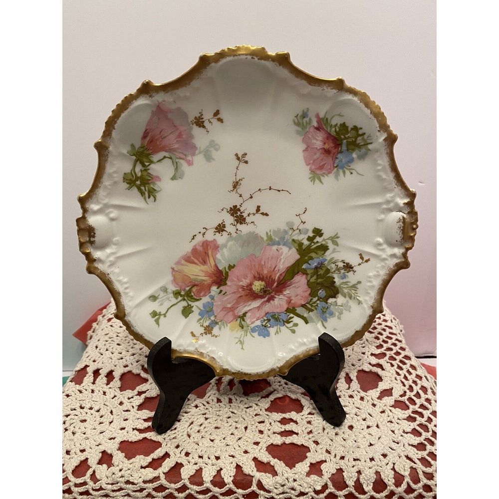 Vintage France LRI Limoge Plate Blakeman And Henderson Hand Painted Plate.